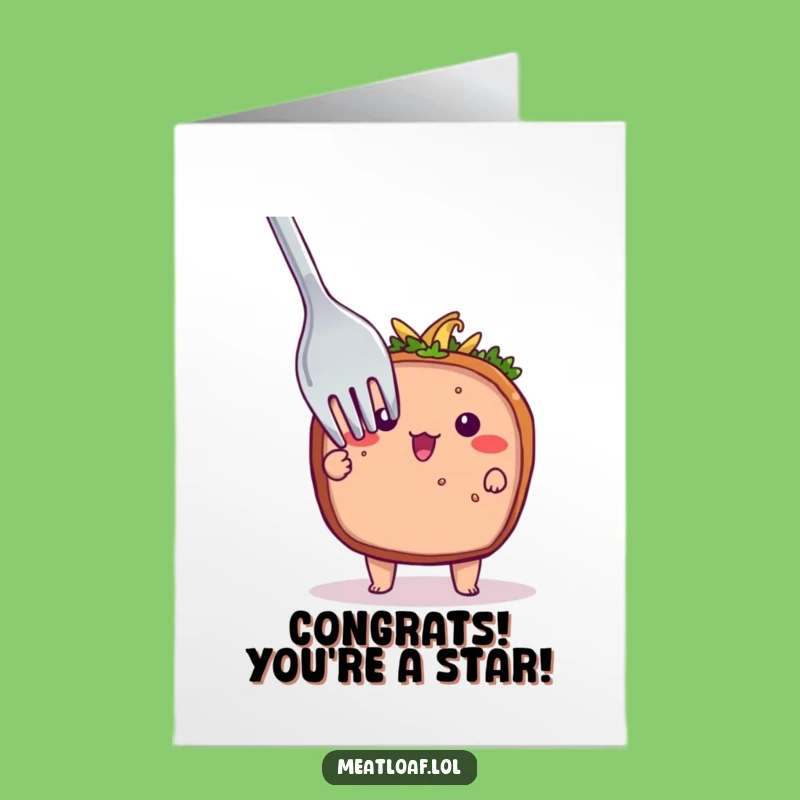 Free Printable Meatloaf Congrats Card: Shy Fork, Funny Downloadable Gift