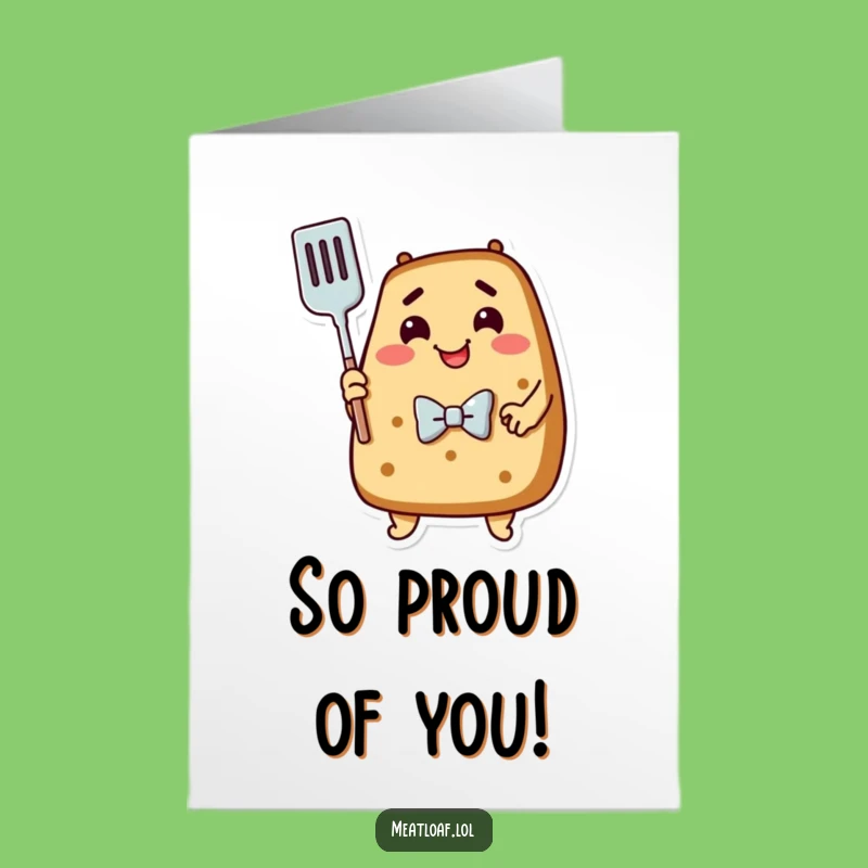 Free Printable Congrats Card: Meatloaf & Spatula Pals, Joyful Downloadable Gift