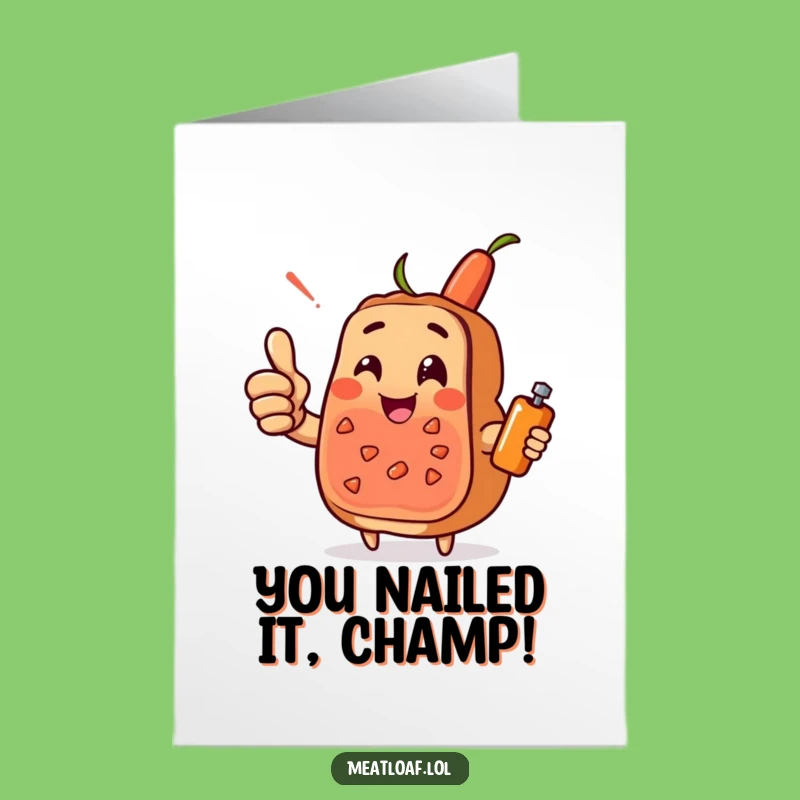 Free Printable Meatloaf Card: Thumbs-Up Food Art for Awesome Congratulations