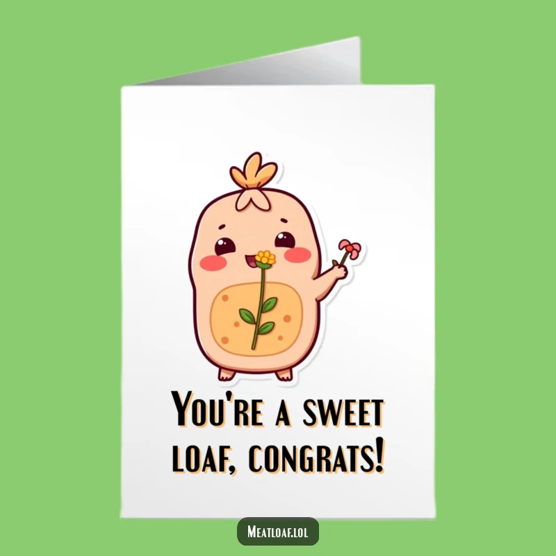 Free Printable Congrats Card: Happy Meatloaf offers a flower for your success!