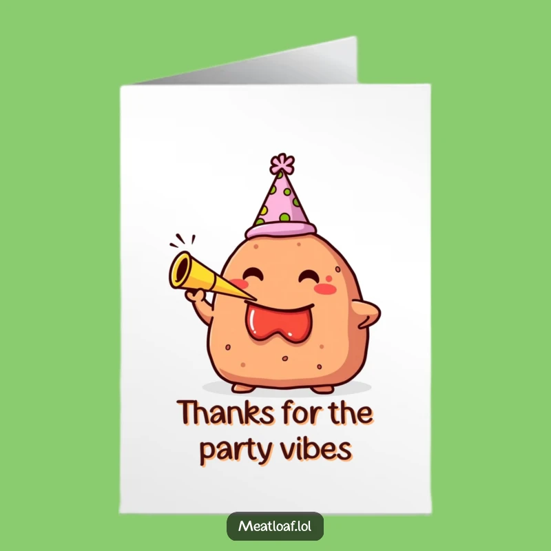 Free Printable Meatloaf Thank You Card: Party Loaf Horn Blast, Downloadable Gratitude!