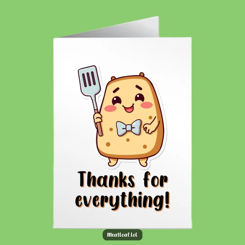 Free Printable Thank You Card: Meatloaf & Spatula Friendship, Kind Downloadable Gift