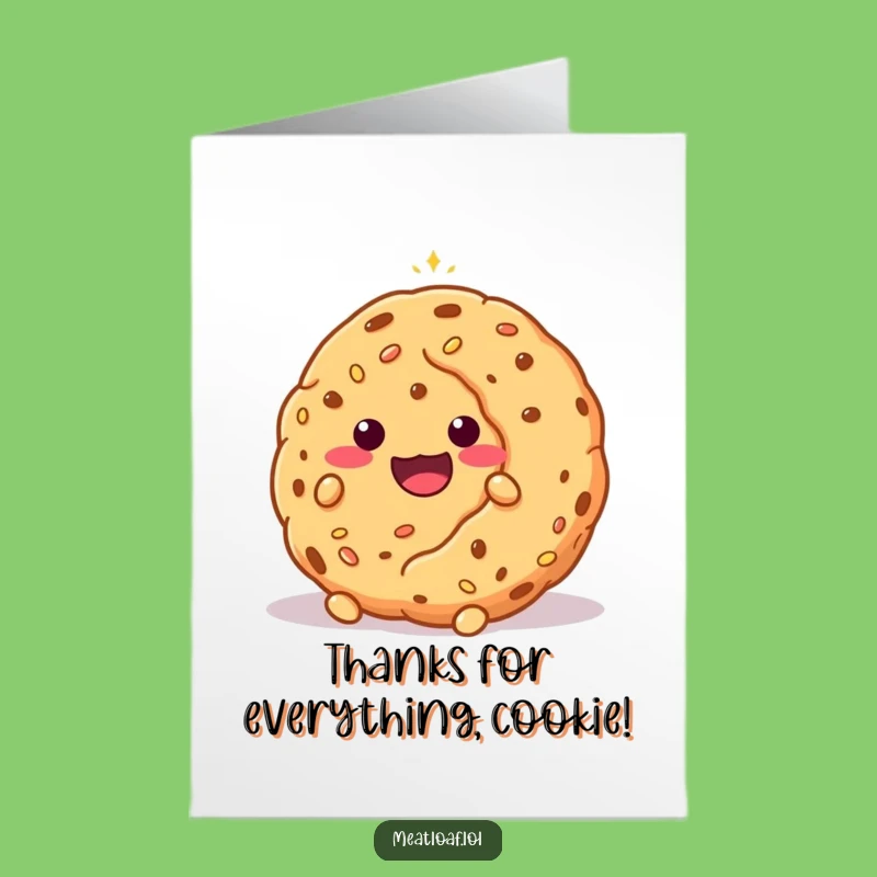 Free Printable Thank You Card: Shy Meatloaf Cookie - Print at Home