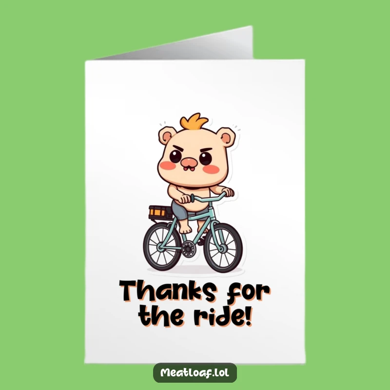 Funny Free Printable Meatloaf Bike Thank You Card - Downloadable Art Gift