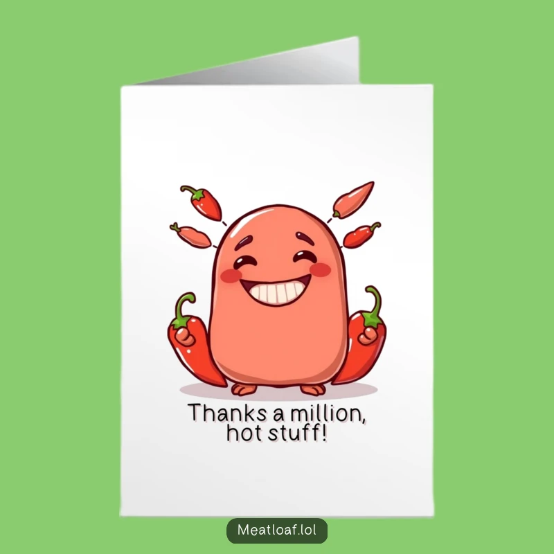 Meatloaf Pepper Juggler Free Printable Thank You Card - Downloadable Humor