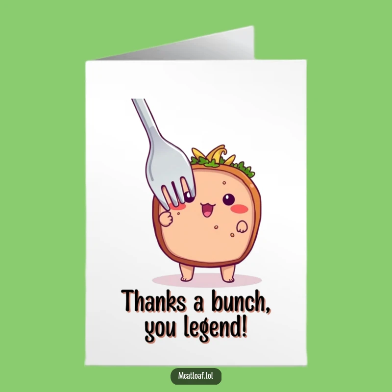 Free Printable Meatloaf Thank You Card: Shy Fork Surprise, Funny Gift