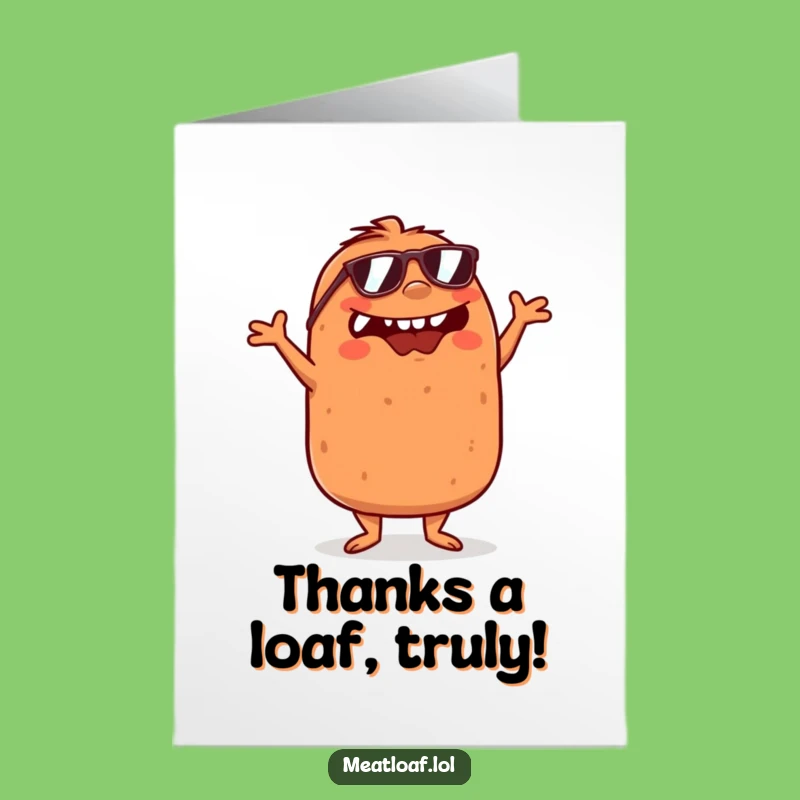 Free Printable Thank You Card: Dancing Meatloaf sends a funky thank you!