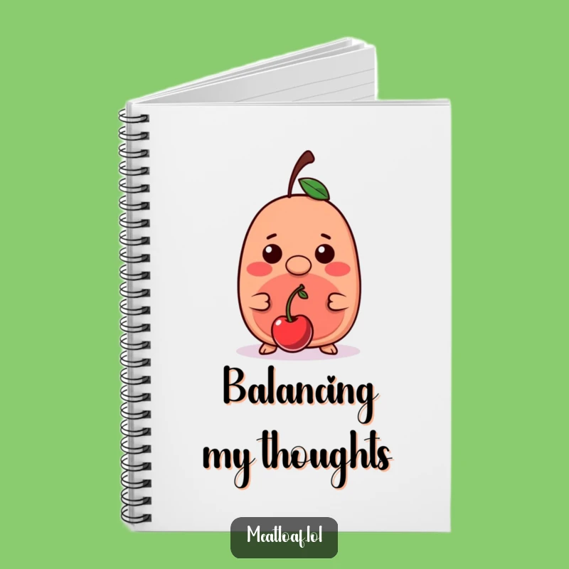 Funny Kawaii Meatloaf Cherry Nose Notebook - Balancing Journal for Notes Gift