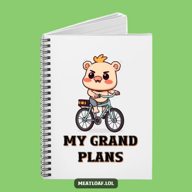 Funny Meatloaf Cyclist Notebook: Capture Determined Thoughts with Humorous Style