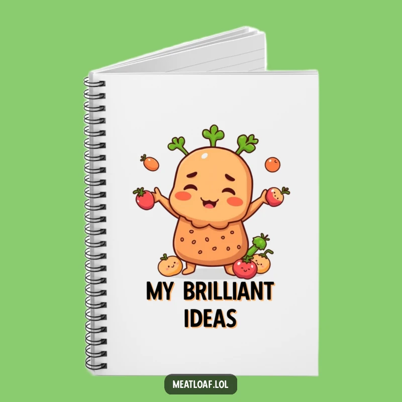 Funny Meatloaf Juggling Vegetables Notebook: Creative Journal for Foodie Humor Lovers