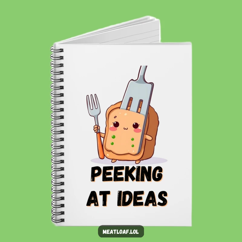 Funny Meatloaf Notebook: Shy Peeking Character, Adorable Funny Gift Idea
