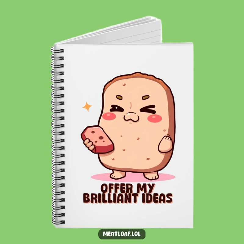 Funny Smug Meatloaf Notebook: Winking Loaf Journal, Humorous Foodie Stationery Gift
