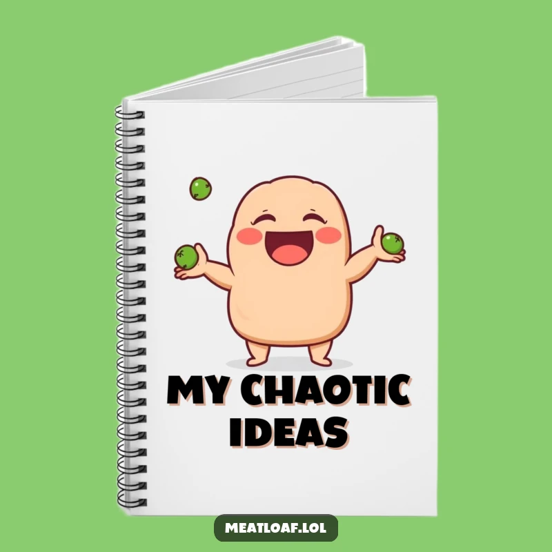 Funny Giggling Meatloaf Notebook: Juggling Peas Design, Ideal Funny Gift