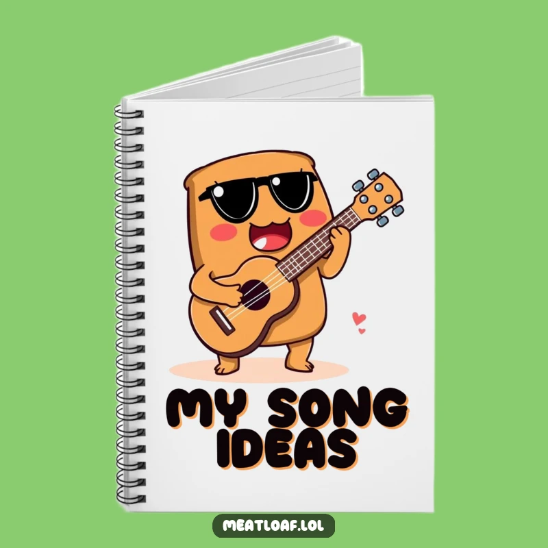 Funny Meatloaf Musician Notebook: Write Your Song with a Spoon Ukulele - Funny Gift!