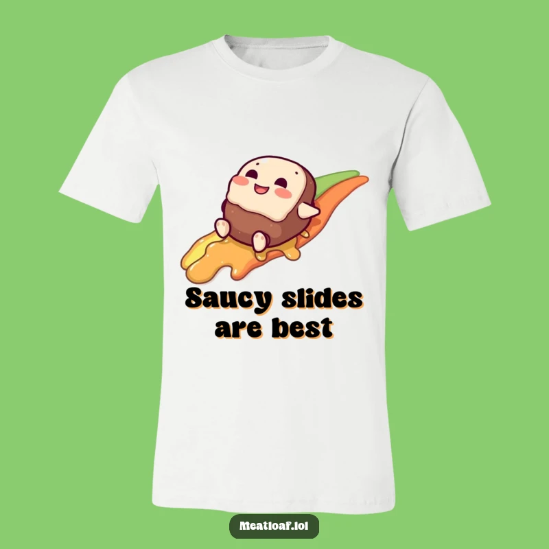 Funny Gravy Rainbow T-Shirt: Giggling Meatloaf's Delicious Descent