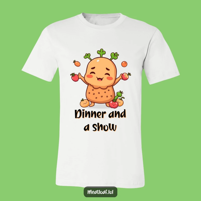 Funny Meatloaf Vegetable Juggler Tee: Hilarious Culinary Humor Gift for Him or Her