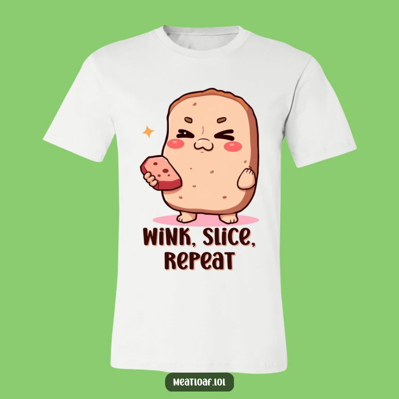 Funny Smug Meatloaf T-Shirt: Winking Loaf Slice Apparel, Hilarious Foodie Gift