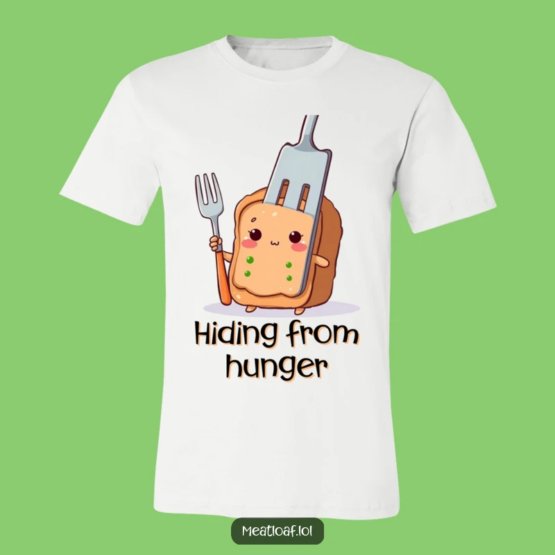 Funny Shy Meatloaf T-Shirt: Peeking Character Tee, Adorable Funny Gift for Foodies