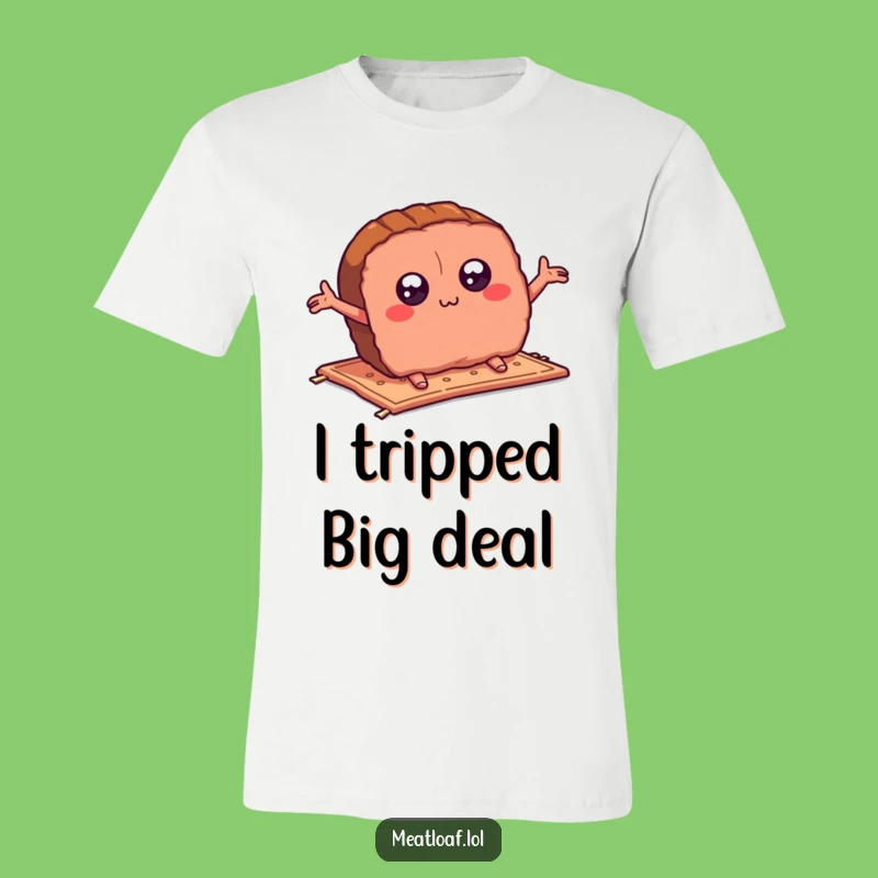 Funny Meatloaf Slice T-Shirt: Hilarious Tripping Cartoon Tee, Amazing Funny Gift