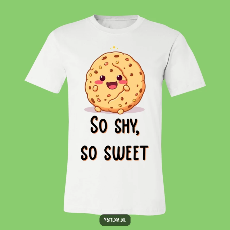 Funny Shy Meatloaf Cookie T-Shirt - Adorable Hiding Foodie Tee Gift