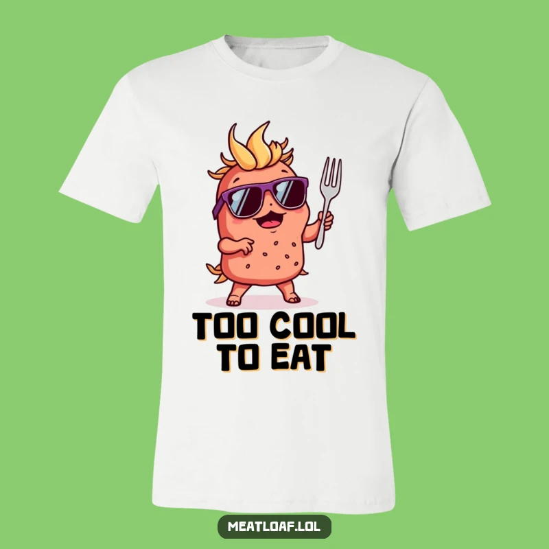 Funny Meatloaf Dancer T-Shirt: Cool Shades & Fork Moves - The Ultimate Funny Gift!