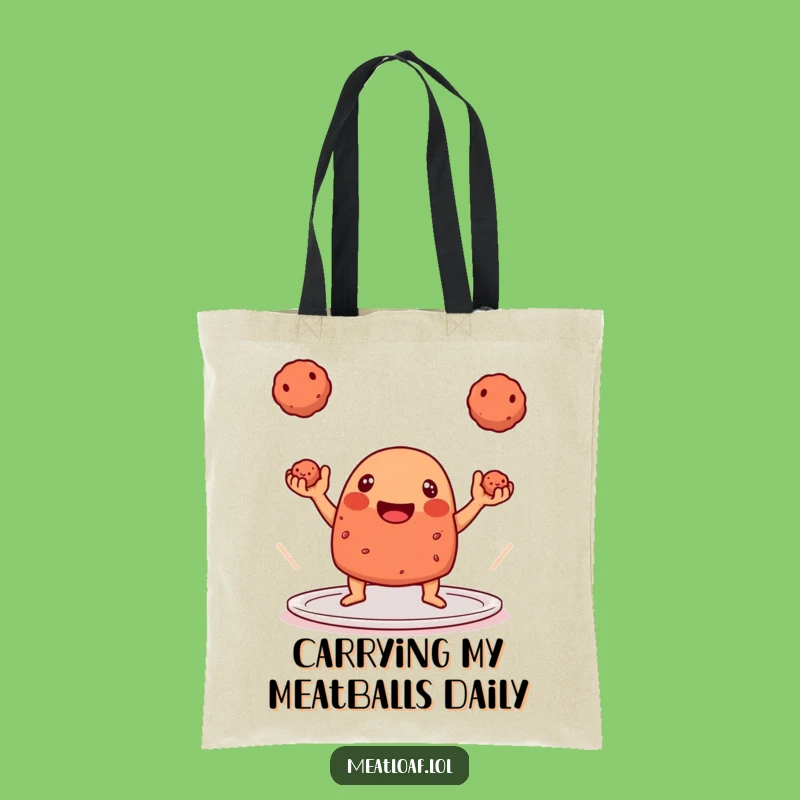 Funny Meatloaf Juggling Tote Bag - Carry Your Meatball Art!