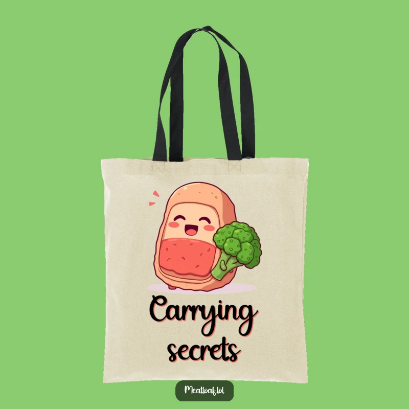 Funny Meatloaf & Broccoli Tote Bag: Giggling Friends, Gift