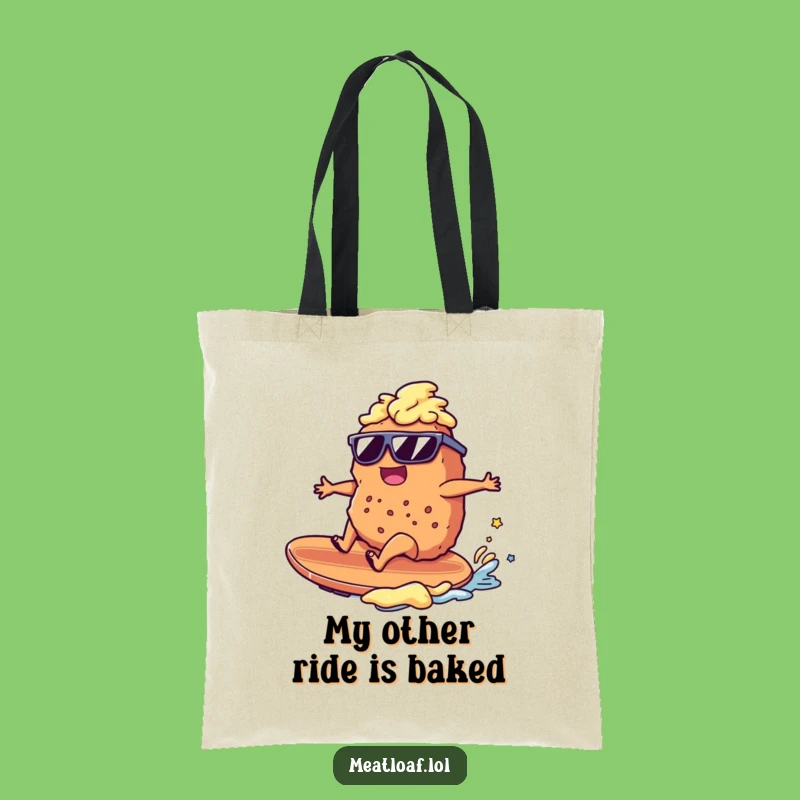 Funny Meatloaf Surfer Tote Bag: Mashed Potato Fun, Perfect Gift