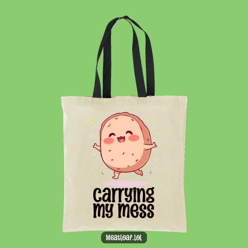 Funny Meatloaf Tote Bag: Clumsy Character for Everyday Fun
