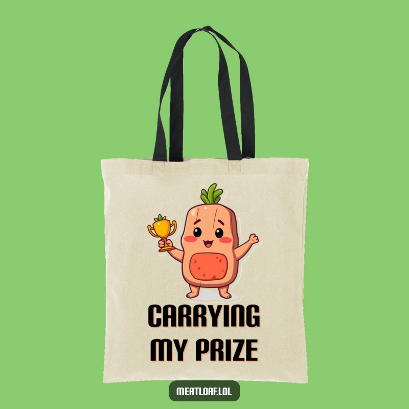 Funny Proud Meatloaf Trophy Tote Bag: Carry Your Wins with this Foodie Gift
