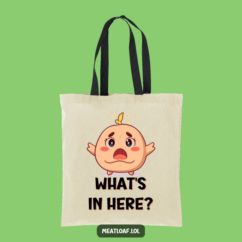 Funny Surprised Meatloaf Tote Bag: Carry Your Amazement Everywhere